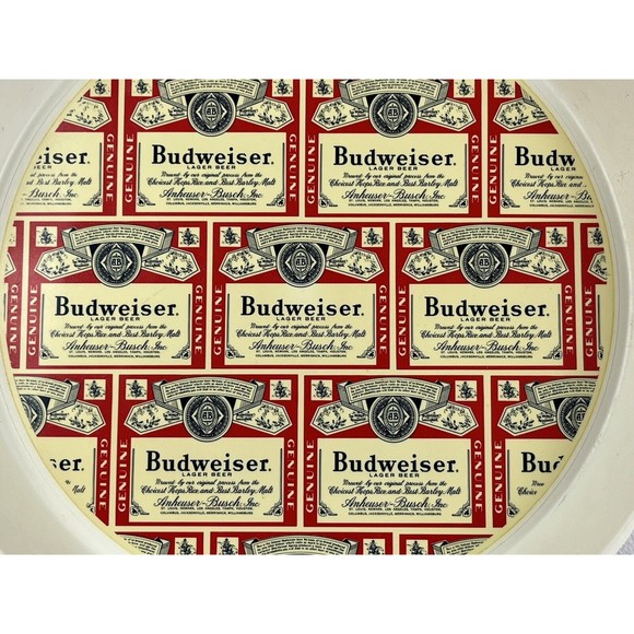 Vintage 1980's Budweiser Lager Beer 13" Plastic Serving Tray, Anheuser-Busch - Picture 5 of 6